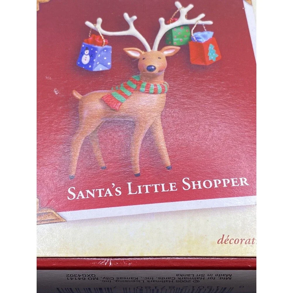 Hallmark Keepsake Ornament Santa's Little Shopper Reindeer 2005